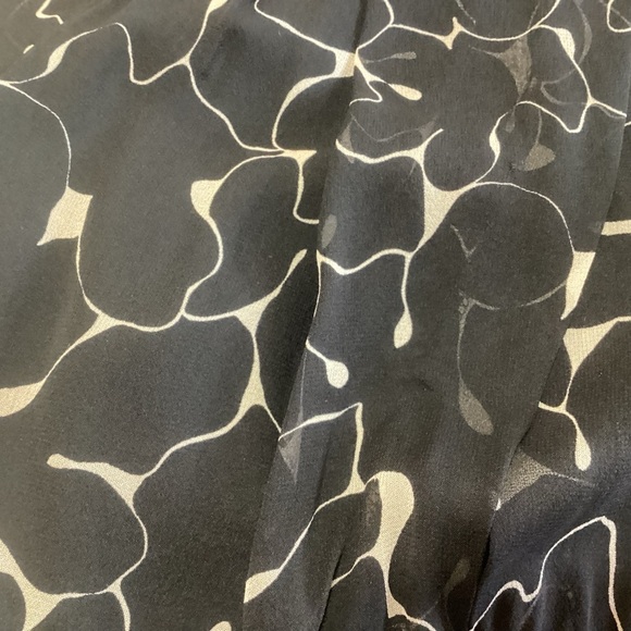 Club Monaco Silk Mixed Media Dress Black Tan Long Sleeve Abstract Print Luxury - Picture 4 of 9
